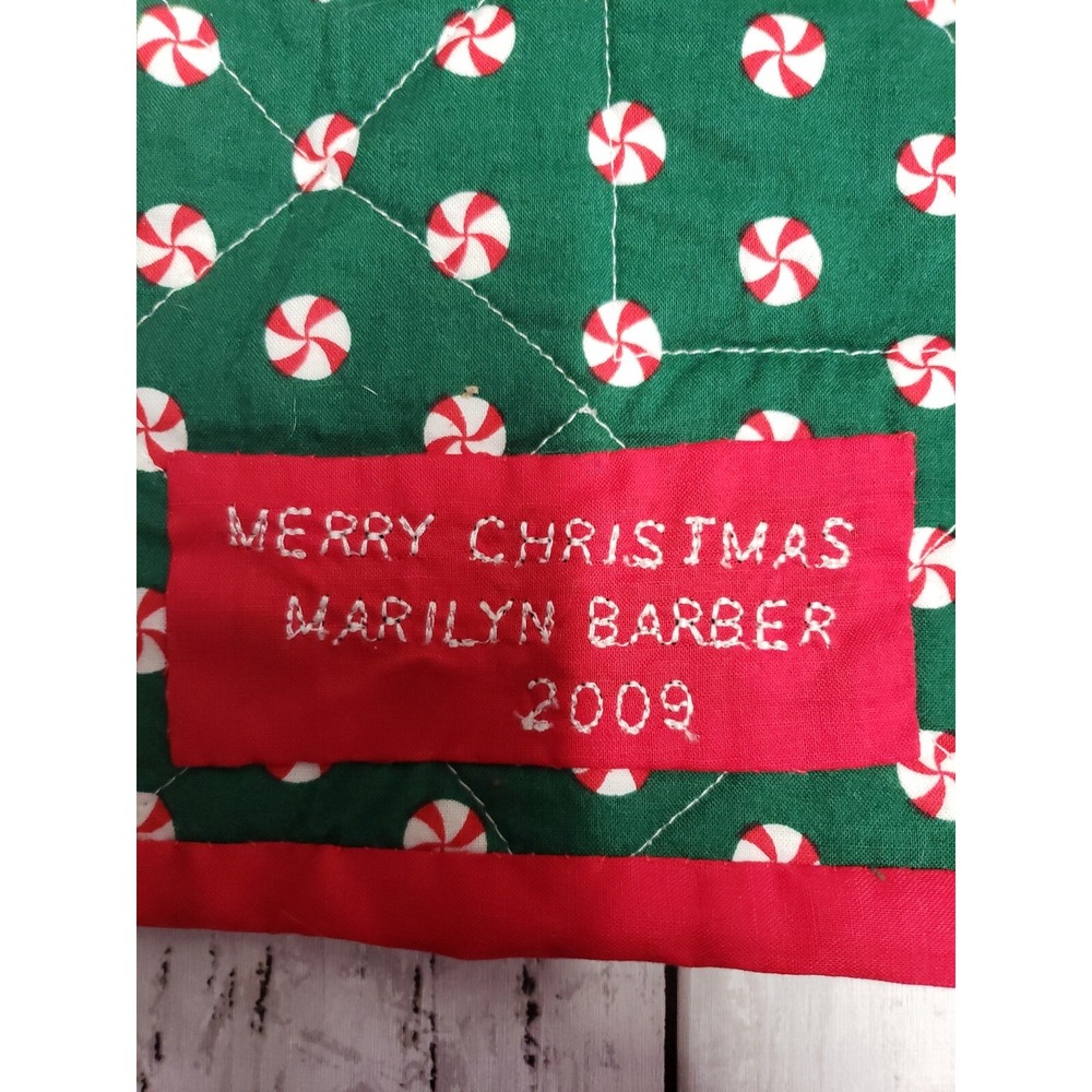 Quilted Joy Wall Hanging Handmade Christmas made 2009 12x23 - Picture 6 of 6